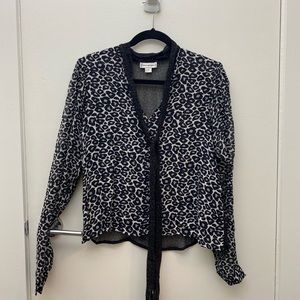 Sheer Black Cheetah Print Top